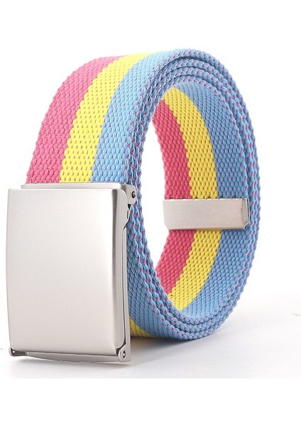 Basit Tasarım Gökkuşağı Tarzı Erkek ve Kız Öğrenciler Gençlik Günlük Kanvas Kot Kadın Kemeri (Yurt Dışından)