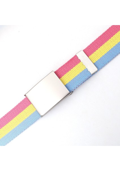 Basit Tasarım Gökkuşağı Tarzı Erkek ve Kız Öğrenciler Gençlik Günlük Kanvas Kot Kadın Kemeri (Yurt Dışından) fırsatları