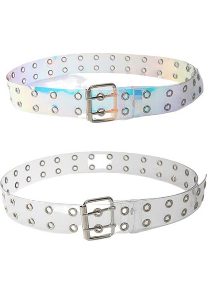 Loveshopping* Şeffaf Lazer Holografik Kadın Kemer Punk Pin Toka Kemer Bel Kemeri (Yurt Dışından)