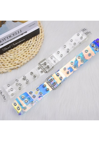 Loveshopping* Şeffaf Lazer Holografik Kadın Kemer Punk Pin Toka Kemer Bel Kemeri (Yurt Dışından) indirimleri