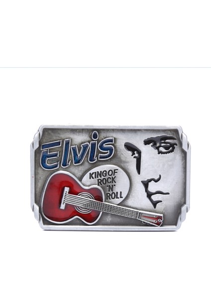 Loveshopping* Gitar Rock And Roll Kralı Elvis Erkek Kemer Tokası Uygun Geniş Kemer (Yurt Dışından) modelleri