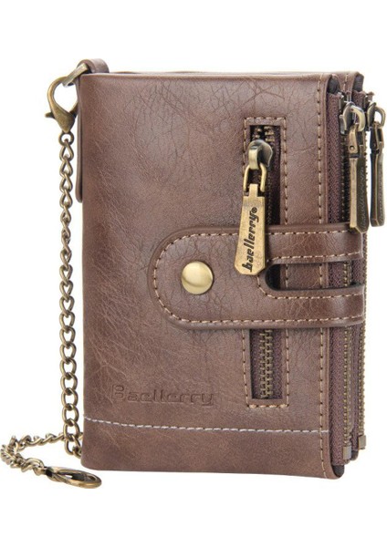 Baellerry Erkek Cüzdan Adı Gravür 11 Kart Sahipleri Erkekler Kısa Çanta Çift Fermuarlı Para Cebi Yüksek Kaliteli Erkek Çanta Cartera (Yurt Dışından)