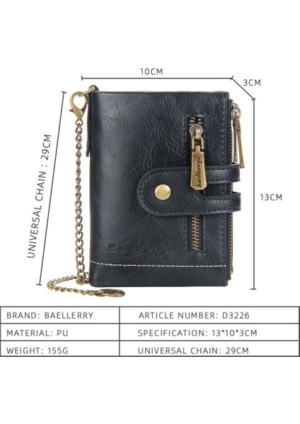 Baellerry Erkek Cüzdan Adı Gravür 11 Kart Sahipleri Erkekler Kısa Çanta Çift Fermuarlı Para Cebi Yüksek Kaliteli Erkek Çanta Cartera (Yurt Dışından) fiyatları