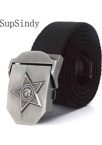 Supsindy Menampwomen Kanvas Kemerler 3D Beş Işınları Yıldız Ordu Askeri Taktik Cccp Yurtsever Askerler Erkek Kayış Kot Kemer (Yurt Dışından) fiyatları