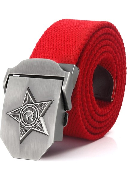 Supsindy Menampwomen Kanvas Kemerler 3D Beş Işınları Yıldız Ordu Askeri Taktik Cccp Yurtsever Askerler Erkek Kayış Kot Kemer (Yurt Dışından) modelleri