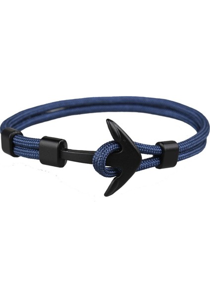 Pulsera Hombre Siyah Çapa Bilezikler Erkekler Charm Survival Halat Zincir Pulseira Bilezik Erkek Wrap Metal Spor Kancalar (Yurt Dışından)