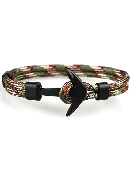 Pulsera Hombre Siyah Çapa Bilezikler Erkekler Charm Survival Halat Zincir Pulseira Bilezik Erkek Wrap Metal Spor Kancalar (Yurt Dışından) fiyatları