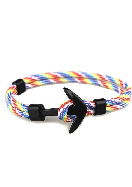 Pulsera Hombre Siyah Çapa Bilezikler Erkekler Charm Survival Halat Zincir Pulseira Bilezik Erkek Wrap Metal Spor Kancalar (Yurt Dışından) fırsatları