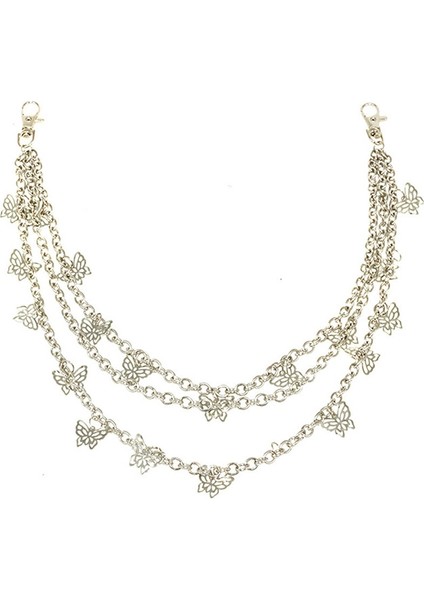 Punk Sokak Kelebek Kemer Bel Zinciri Erkek Kadın Pantolon Zinciri Çok Katmanlı Hiphop Kanca Pantolon Anahtarlık Takı (Yurt Dışından) fiyatları