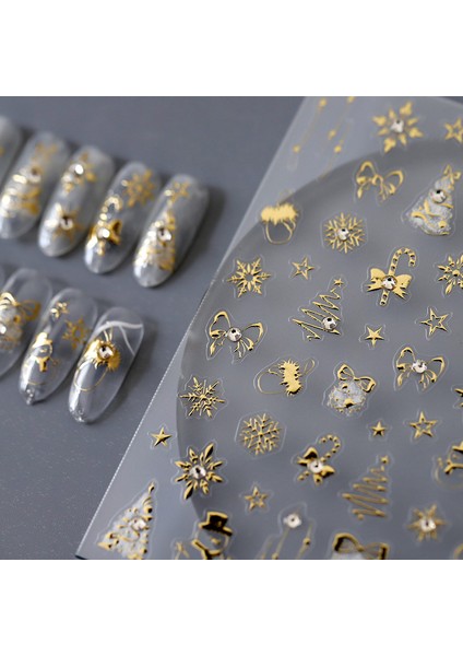 Yeni Teknoloji Üç Boyutlu Noel Yay Tırnak Sanat Çıkartmaları (Yurt Dışından) fırsatları