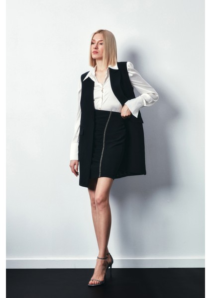 Aksesuar Şeritli Etek - Siyah fiyatları