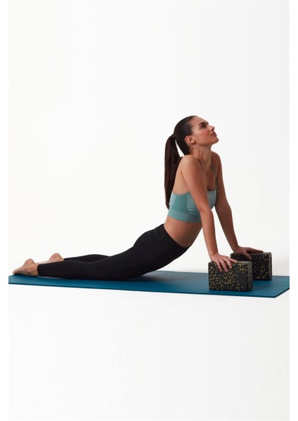Yoga Blok 2'li Set Orta Sert/ Siyah- Yeşil fırsatları