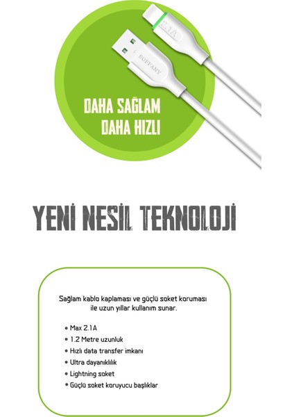 1.2m 2.1A Micro USB Kablo Hızlı Şarj Destekli fiyatları