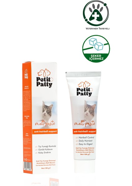 Malt Paste 100G (Kediler Için Tüy Yumağı Önleyici Anti-Hairball Malt Macunu)