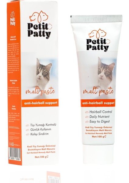 Malt Paste 100G (Kediler Için Tüy Yumağı Önleyici Anti-Hairball Malt Macunu)