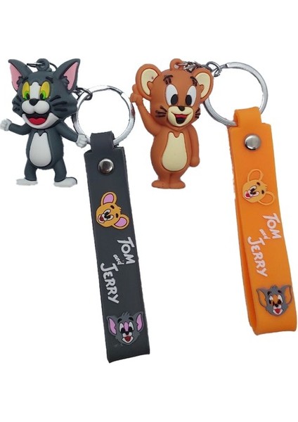 Çilek Home Avm 2'li Tom & Jerry Anahtarlık ve Çanta Aksesuarı 3D