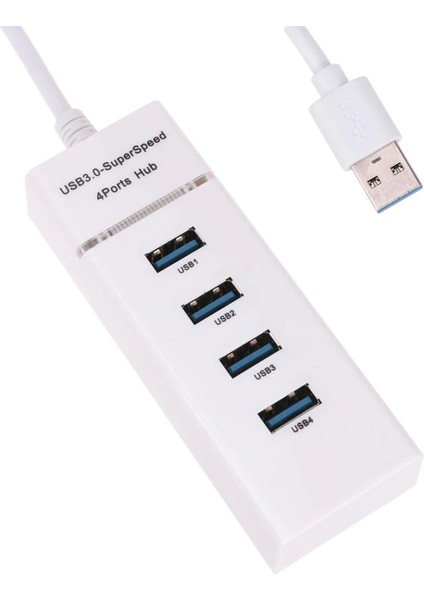 Çok Amaçlı 4 Port Girişli Güçlü USB 3.0 Port Çoklayıcı Adaptör Switch Splitter Hub 1.2m Kablo