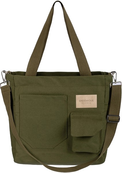 Endémique Studio La Lune Tote Bag Small Olive