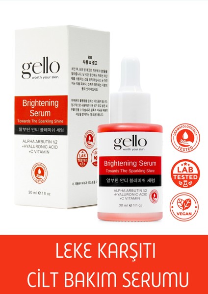 Leke Karşıtı Arbutin Cilt Bakım Serumu Alpha Arbutin %2 + Hyaluronic Acid + C Vitamin