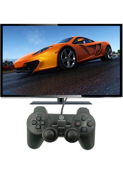 Çift Titreşimli USB Kablolu Oyun Kolu Pc Uyumlu Vibration Gamepad