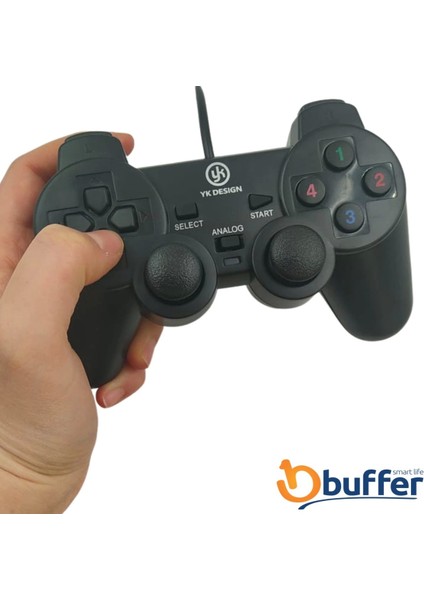 Çift Titreşimli USB Kablolu Oyun Kolu Pc Uyumlu Vibration Gamepad