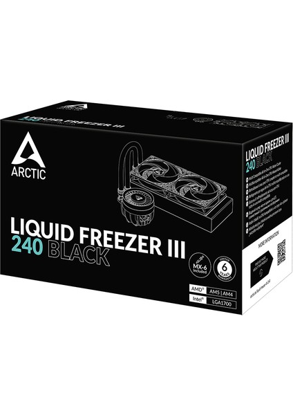 Liquid Freezer Iıı - 240 Intel / Amd Uyumlu, 240MM Radyatörlü, 2X12CM P12 Pwm Fanlı, Sıvı Işlemci Soğutucu (AR-ACFRE00134A)