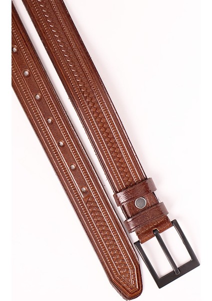 %100 Hakiki Deri Kösele Kahverengi Erkek Kemeri 3,2 cm fırsatları