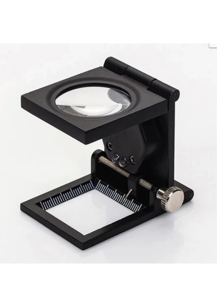 NIKULA-28X28 mm Katlanır Sayaçlı Metal Lüp, 2 LED Işıklı Büyüteç Tekstil TH9005A