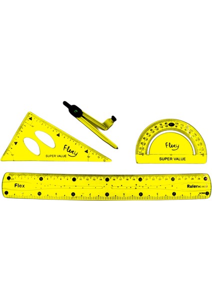Flexy Pergelli Kırılmaz Cetvel Seti