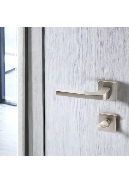 Tog Saten Wc Banyo Uyumlu Kapı Kolu Kare Rozetli Kapı Kulpu Sağa Sola Uygun Kapı Kolları