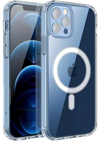 iPhone 14 Pro Max Kılıf Embos Manyetik Şarjli Pc Kapak + Manyetik Şarj Şarj Özellikli Powerbank 5000 Mah