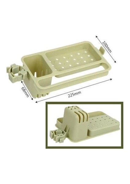 Musluğa Takılan Sünger Havlu Askılı Sabun Hazneli Mutfak Banyo Lavabo Düzenleyici Organizer
