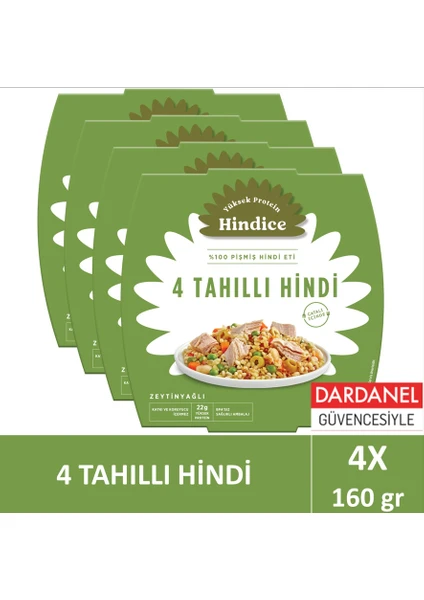 Hindice Aç Ye Hazır Yemek 4 Tahıllı Hindi 160 gr x4 Adet