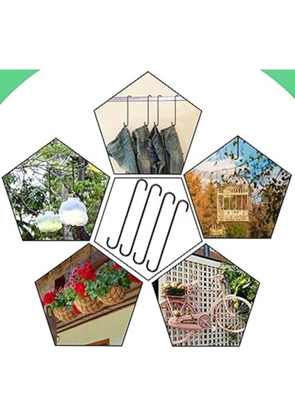 S Kanca Bitki Asmak Için, Ağaç Dalı, Kuş Besleyici, Tencere ve Tavalar Dolap Bahçe Pergola 45 cm fırsatları