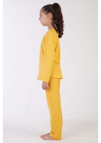 Kız Çocuk Uzun Kol Sarı Pijama Takımı C3T0N7O122