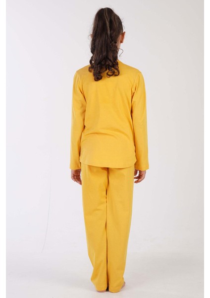 Kız Çocuk Uzun Kol Sarı Pijama Takımı C3T0N7O122