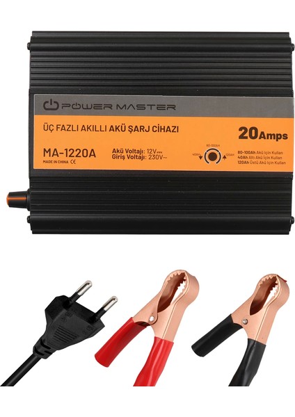 MA-1220A 12 Volt - 20 Amper Akıllı Akü Şarj Cihazı