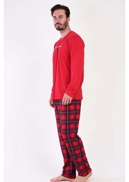 Erkek Uzun Kol Kırmızı Pijama Takım C3T0N5O025