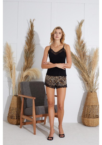 Kadın İnce Askı Siyah Şort Takım C3T5N841 fiyatları