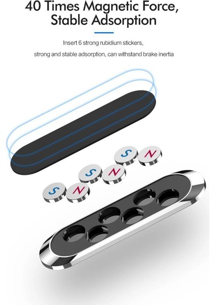 JX-007 Gümüş Çok Amaçlı Magnetic Car Holder Araç Içi Telefon Tutucu fiyatları