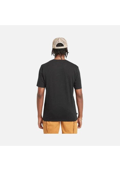 Front Graphic Erkek Siyah Yuvarlak Yaka Tişört modelleri