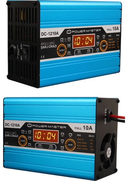 DC-1210A 12-24 Volt Max 10 Amper Digital Ekranlı Akıllı Akü Şarj Cihazı