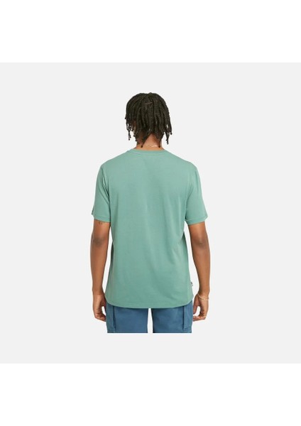 Front Graphic Erkek Turkuaz Yuvarlak Yaka Tişört modelleri