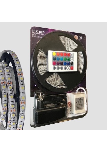5 Metre Rgb Şerit LED Seti-Iç ve Dış Mekan Silikonlu-Tak Çalıştır