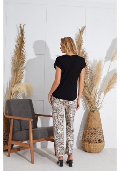 Kadın Kısa Kol Siyah Pijama Takım C7T9N551 fiyatları