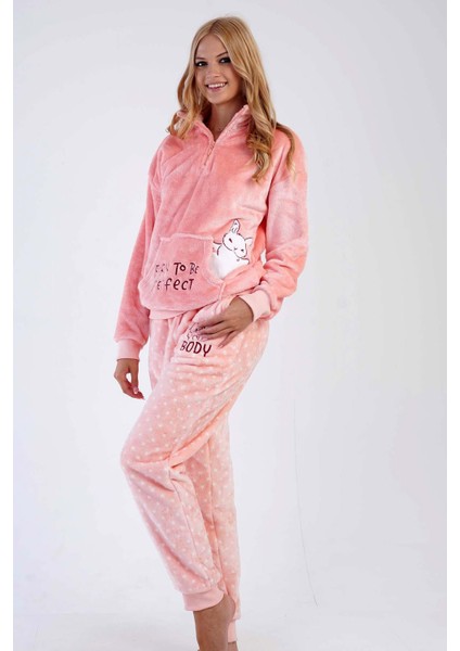 Kadın Welsoft Uzun Kol Pembe Pijama Takımı C3T0N4O030