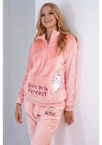 Kadın Welsoft Uzun Kol Pembe Pijama Takımı C3T0N4O030
