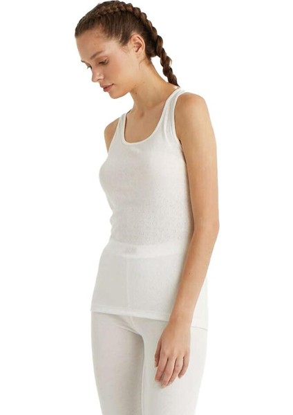 Kalın Askı Kadın Thermal Level 1 Atlet Beyaz C6T6N2O1