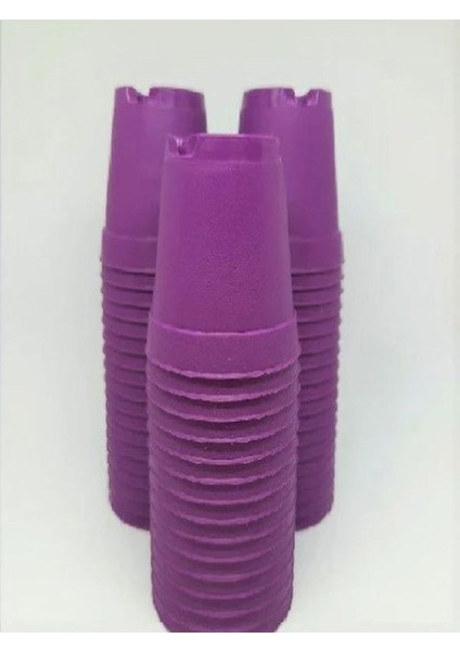 Katı Plastik Sukulent Saksısı 20 Adet Açık Mor (5.5 Cm)