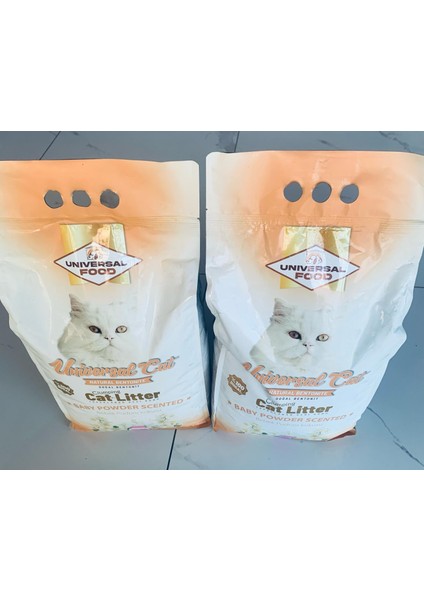Baby Powder Kokulu Topaklaşan Kedi Kumu 10 L x 2 Adet (Süper Topaklanan , Bentonitli, Kokusuz Kedi Kumu )